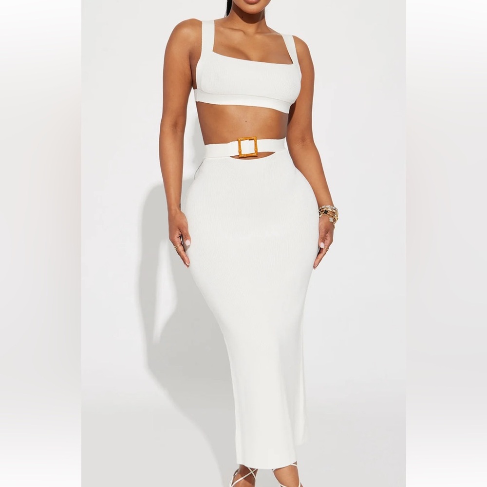 Brand new white skirt set
